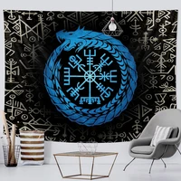 viking mystic symbol tapestry home decor tapestry psychedelic scene wall hanging bohemian style decoration yoga mat beach mat