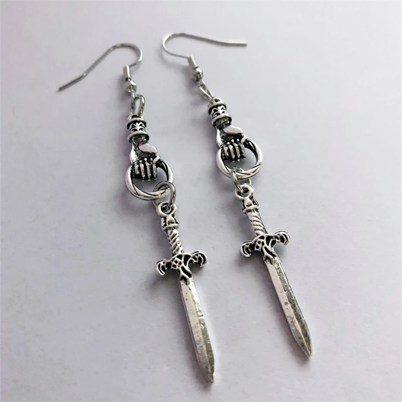 

Victorian Mini Hand Earrings, Sword Earrings, Tarot Earrings, Gothic Earrings, Alternative Jewelry, Mystery Lady Jewelry Gifts