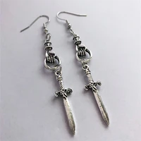 victorian mini hand earrings sword earrings tarot earrings gothic earrings alternative jewelry mystery lady jewelry gifts