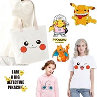 pokemon game patches for clothing cartoon heat transfer anime pattern diy appliques t shirt hoodies accessory kawaii custom gift