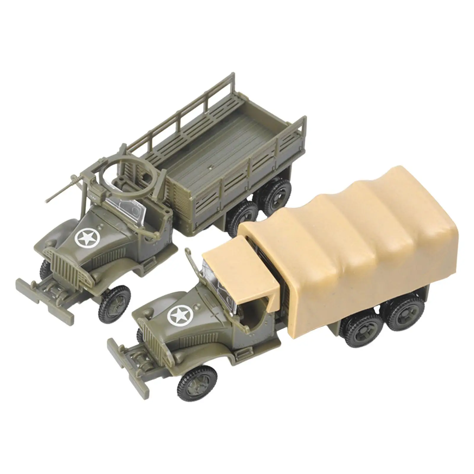 

2x 1/72 4D сборный грузовик, модель автомобиля, игрушка, строительный комплект, песочный стол, Декор автомобиля, микро-пейзаж, обучающая игрушка
