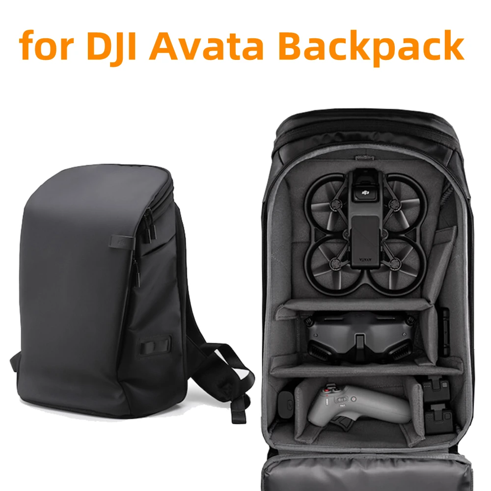 Backpack for DJI Avata Black Fabric Waterproof Bag Multifunctional Drone Accessories Glasses Storage Case