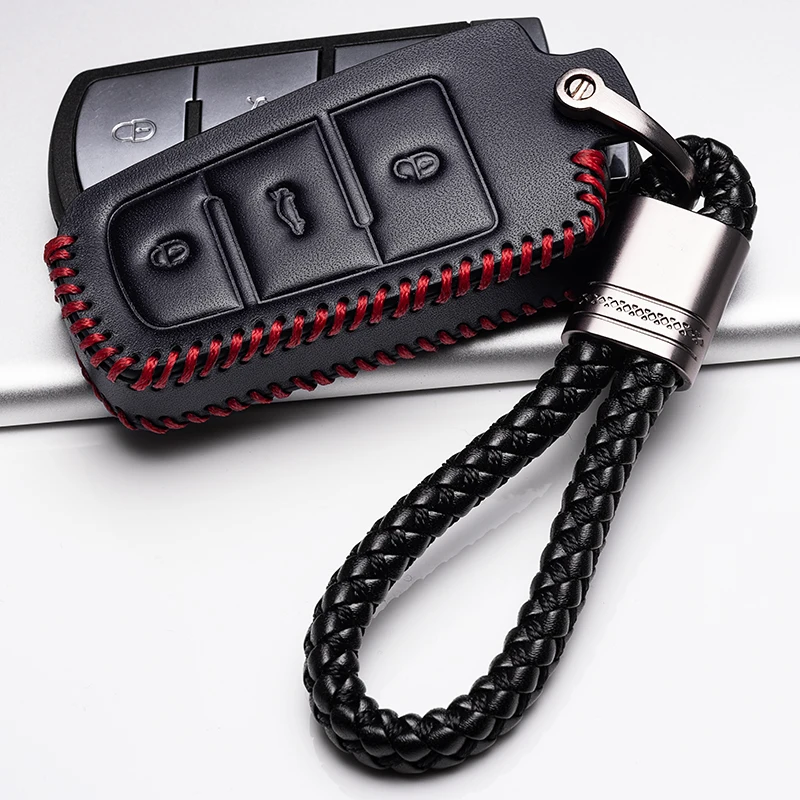 

Leather Remote Car Key Case Key Cover For Volkswagen VW Passat CC B6 B7 B7L CC R36 Maogotan B5 Passat 3C Car Key Shell