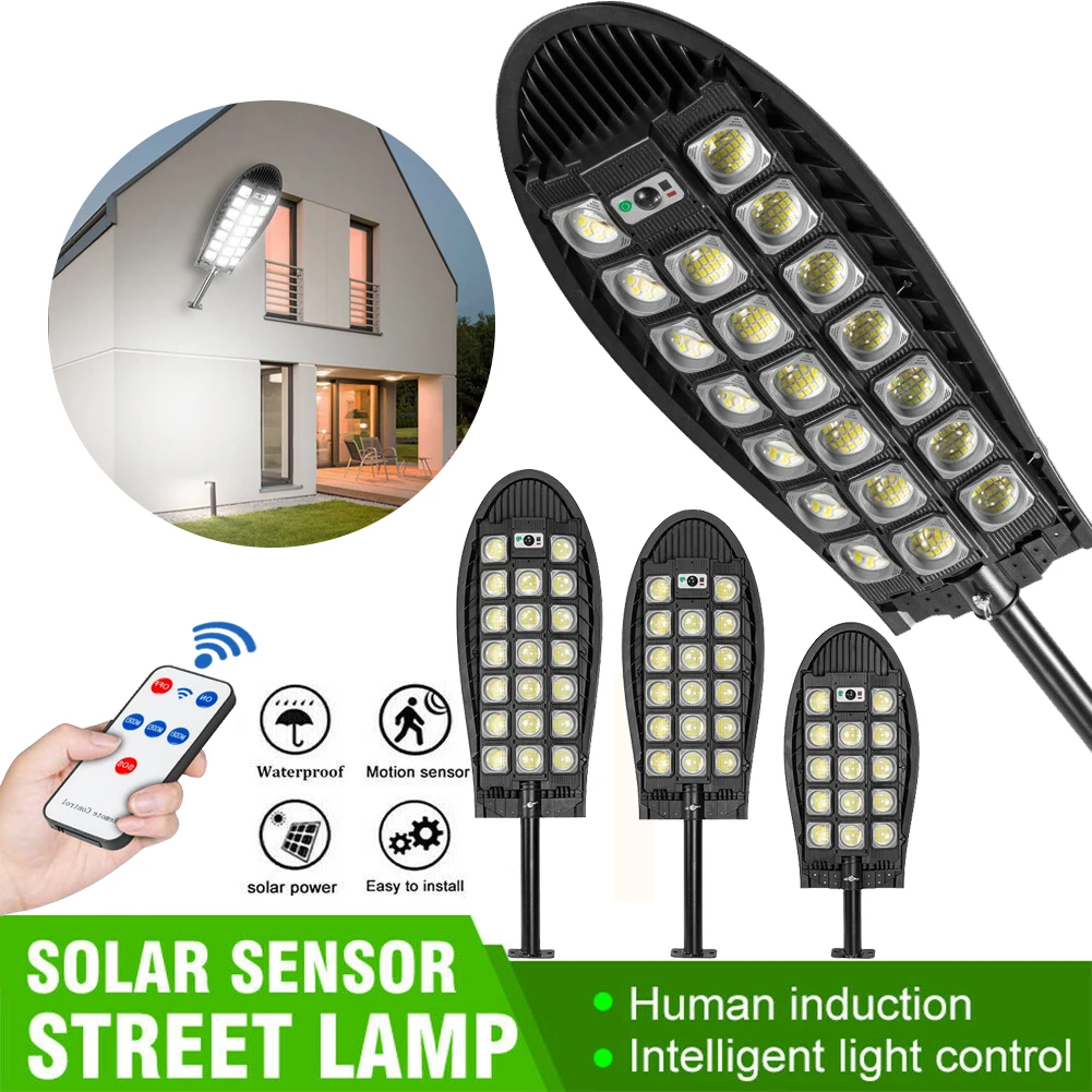 

LED Solar Street Light Outdoor Waterproof With 3 Lighting Mode Motion Sensor Wall Lamp For Garden Adjustable Angle Solar Lamp
