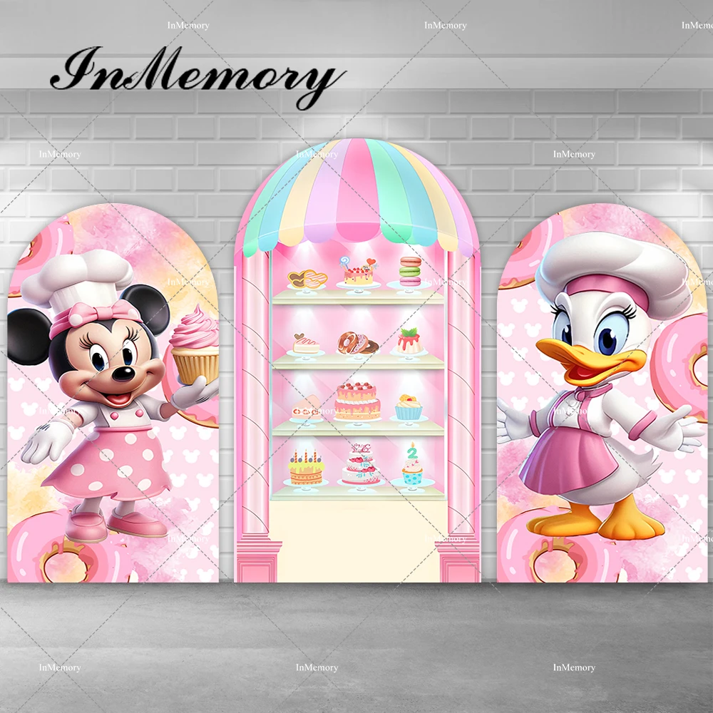 Розовая Минни Маус маргаритки пончики конфеты магазин искусственный студийный
