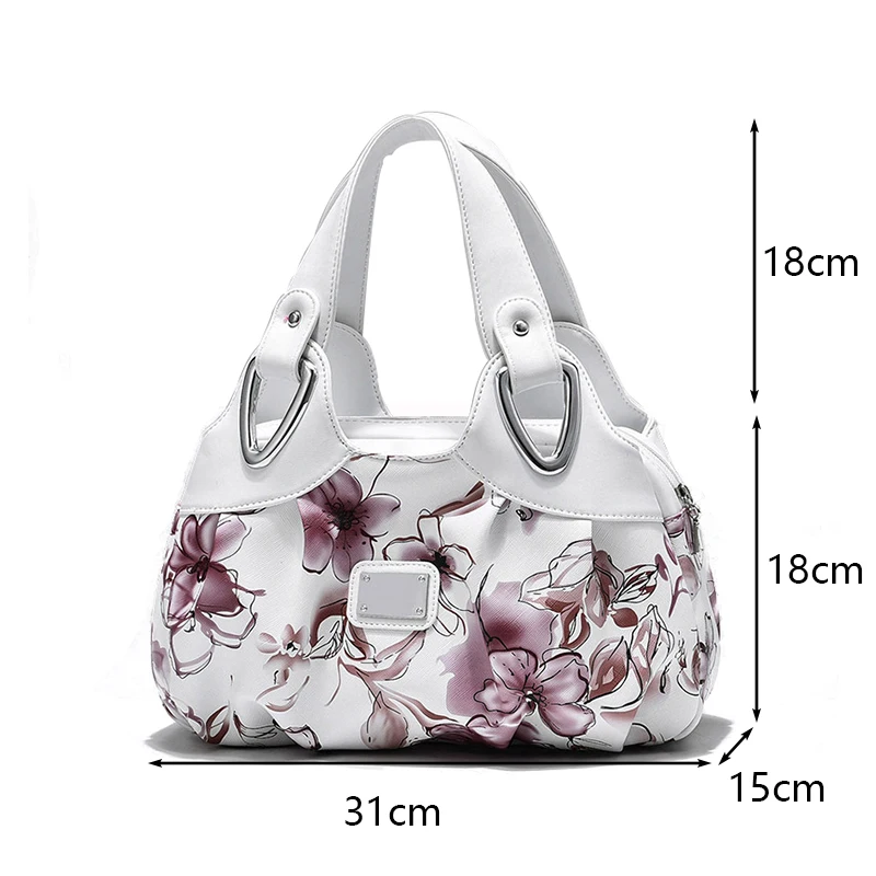 Luxury Handbags Flower Design Top-handle Ladies Handbag Women Shoulder Bags PU Leather Messenger Purse Bag Female Tote Sac Main