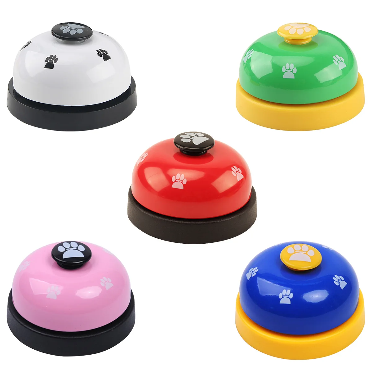 L Pet Training Bell Dog Bell Cute Paw Print Dog Cat Training Interactive Toy Footprint Dog Smart Bell Feeding Reminder Communic