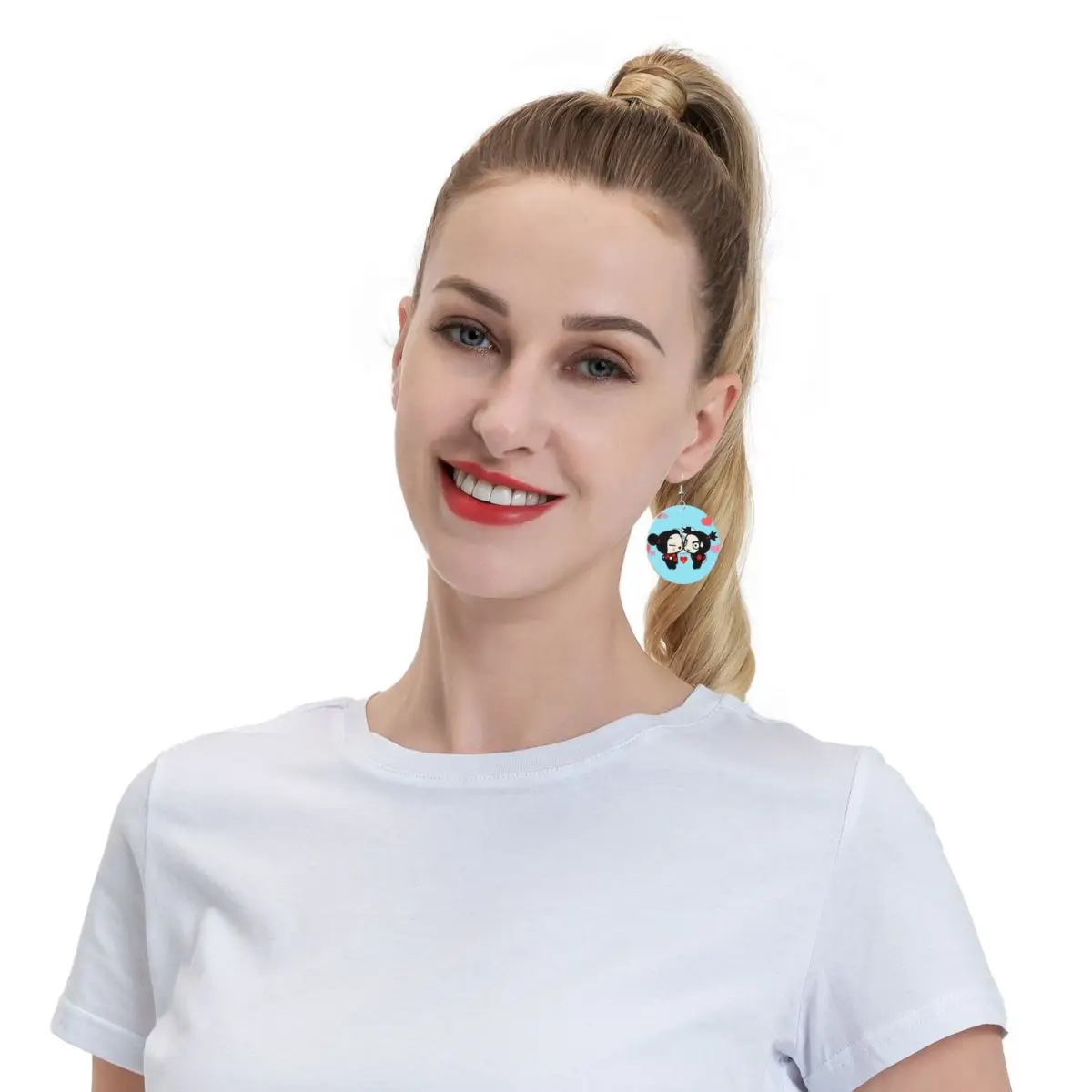 Кожаные серьги-капли из мультфильма P-Pucca на заказ, персонализированные женские ювелирные аксессуары на День святого Валентина (art.: 3920d3ce24979) - 3920d3ce24979