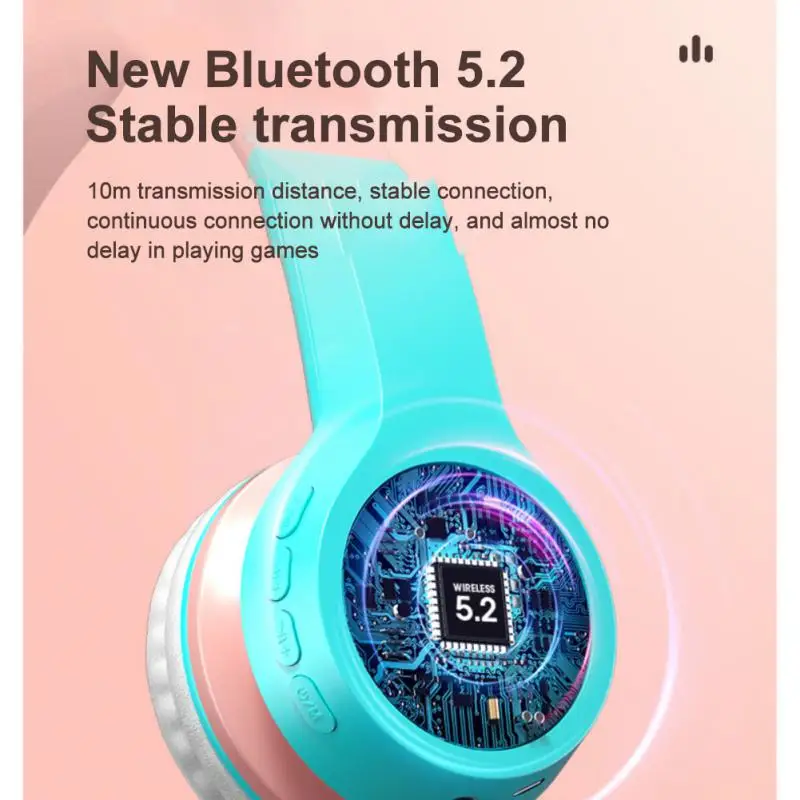 Беспроводная гарнитура с милым единорогом Bluetooth 5 2 наушники стереонаушники для