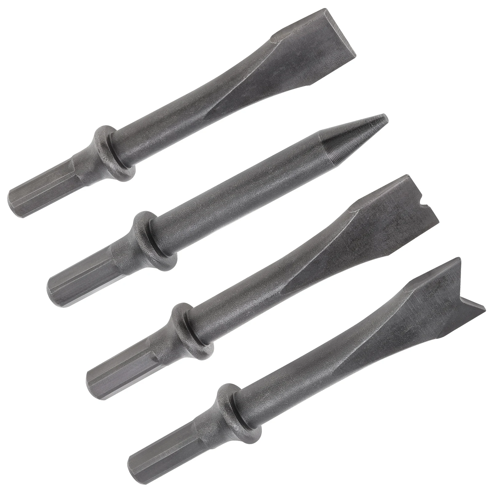 

Набор пневматических отбойников с шестигранным хвостовиком, комплект из 4 предметов, тяжелая ударная головка для удаления ржавчины, резки, аксессуары для пневматических инструментов