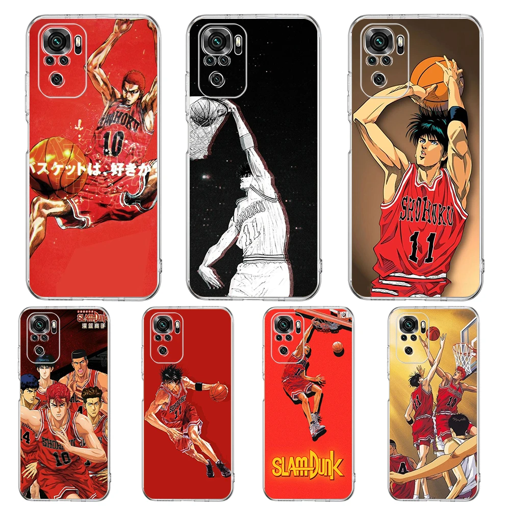 

Slam Dunk Transparent Phone Case For Redmi 10c K40 8A 9A 9C 7 8 8T 9 9S 10 Pro Gaming Note 11 11T 10 Plus Luxury Shell Capas Bag