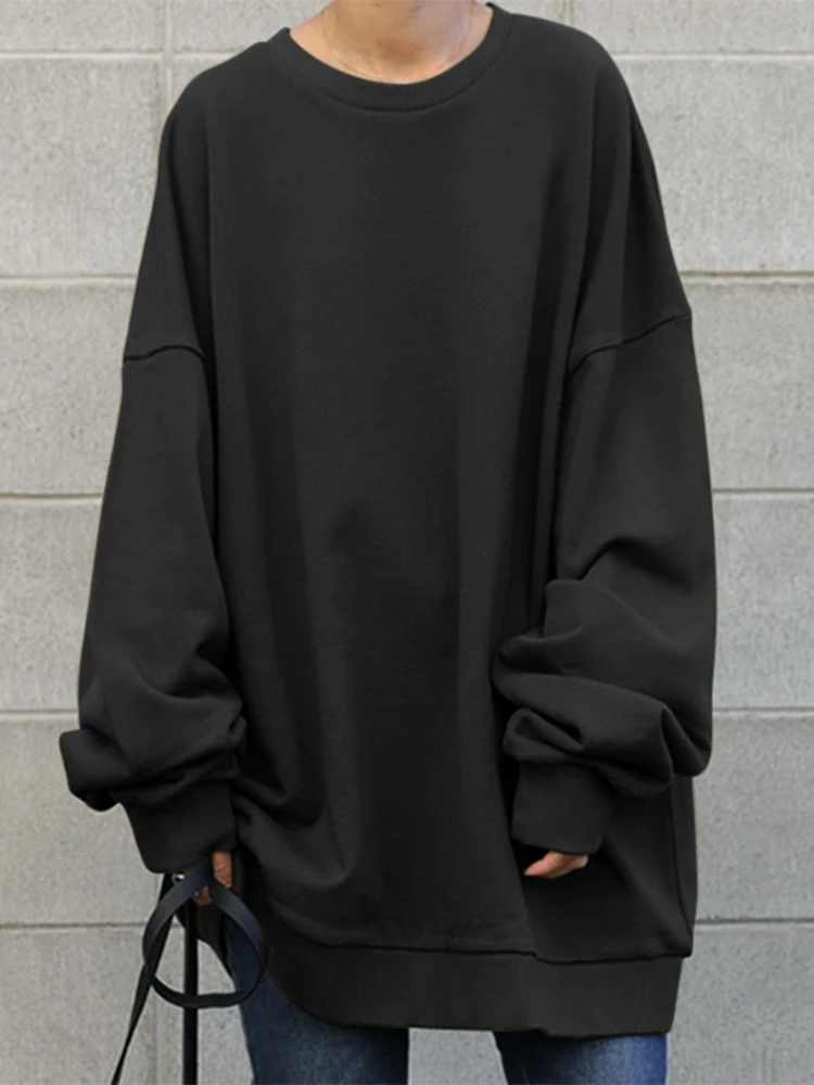 

ZANZEA Oversized Winter Sweatshirt Fashion Women Autumn Hoodies Long Sleeve Sweatshirts Casual Streetwear Solid Loose Pullover