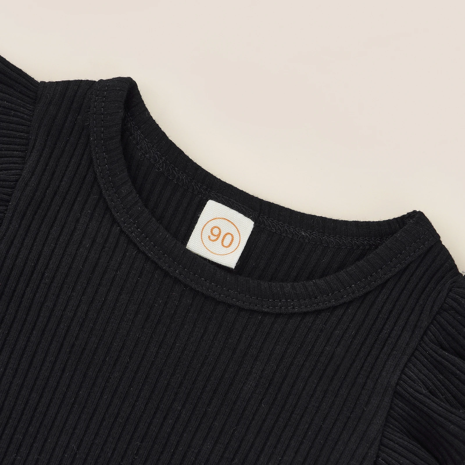 Комплект из двух предметов для маленьких девочек однотонный трикотажный топ в