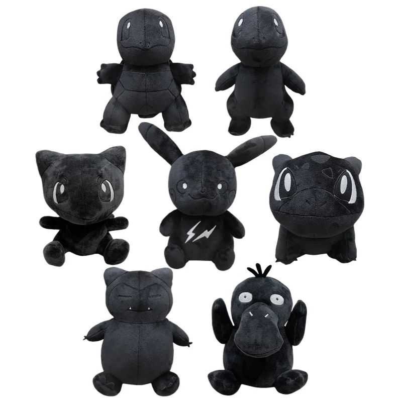 

Черная плюшевая игрушка в виде покемона, 20 см, темный Пикачу, храп, Mewtwo Psyduck, Сквиртл, искусственная мультяшная аниме-фигурка, мягкая кукла