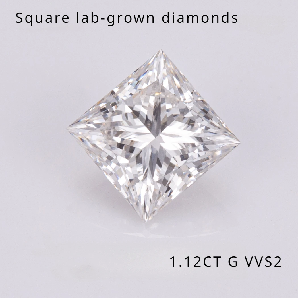 YanYao ювелирные изделия Новые CVD принцесса вырез 1.12CT G VVS2 квадратные лабораторные