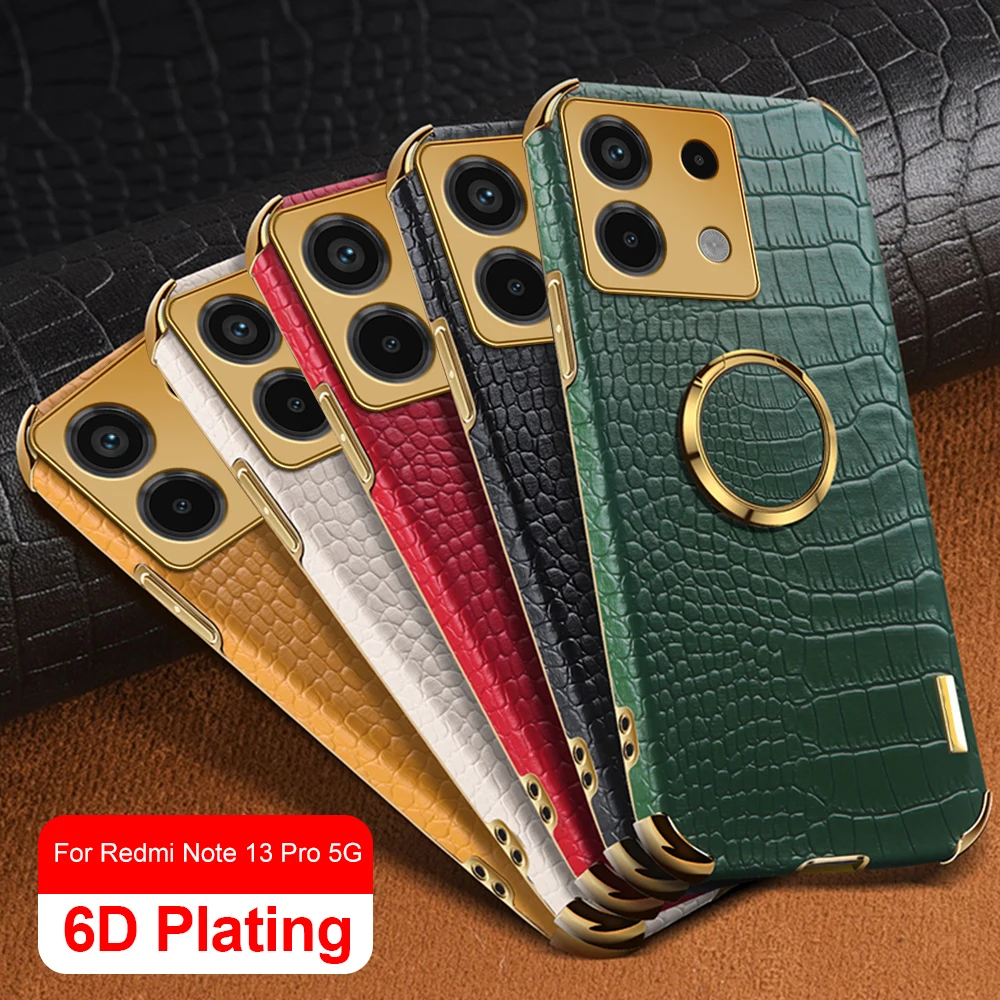 Кожаный чехол с 6D покрытием для Xiaomi Redmi Note 13 Pro 5G Redmy Note13 + Plus 2024 ударопрочный