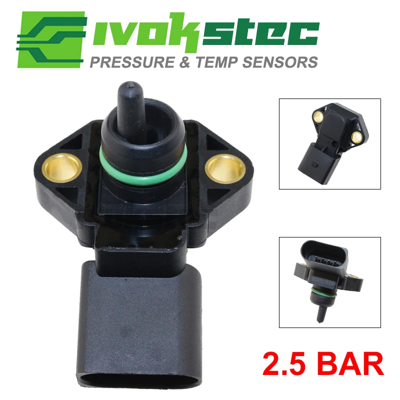 

0281002177 2.5 BAR Manifold Absolute Pressure MAP Sensor For AUDI A2 A3 A4 A6 TT 1.2 1.4 1.8 T 1.9 2.5 TDI 038906051 062906051