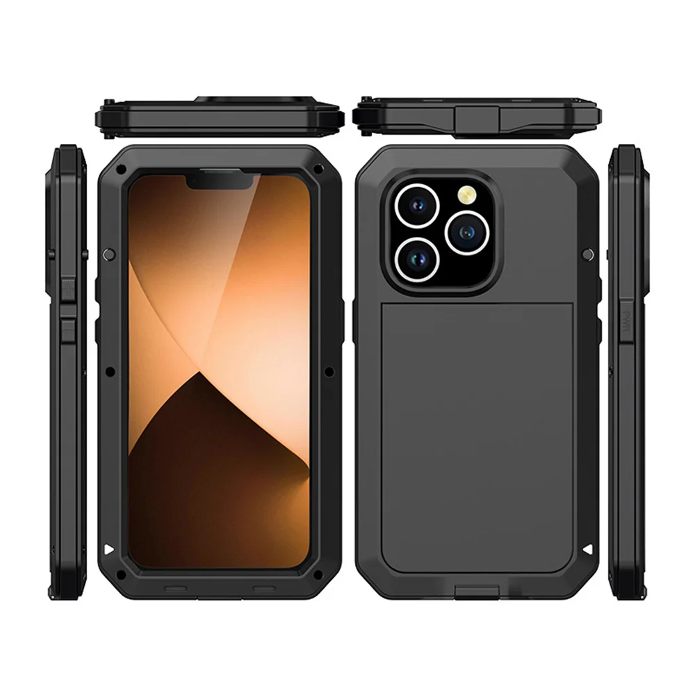 

Металлический водонепроницаемый чехол для дайвинга для iPhone 14 Apple 12pro1 1/13/XsMax/XR, модный противоударный чехол для телефона с кронштейном