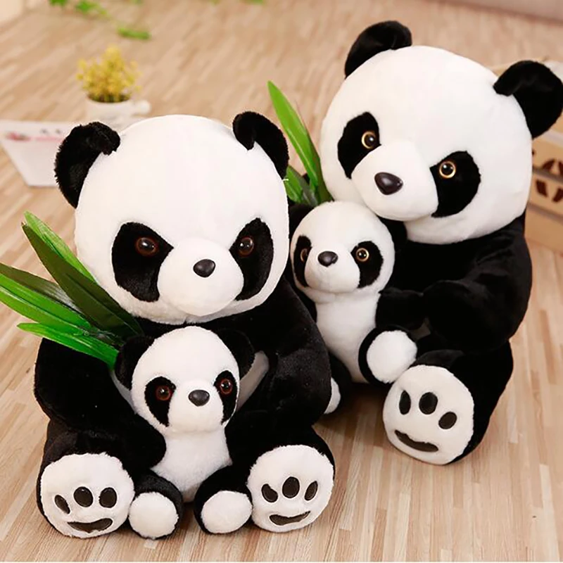 

25/30cm High Quality Plush Panda Toys Stuffed Sitting Mother and Baby Panda Dolls Soft Pillows Kids Toys