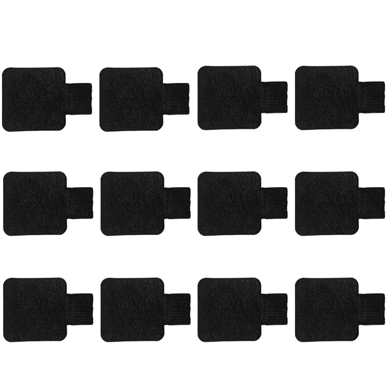 

12 Pcs Black Self-Adhesive Pen Holder With Elastic Band Loop Artificial Leather Pencil Stylus Loop Holder