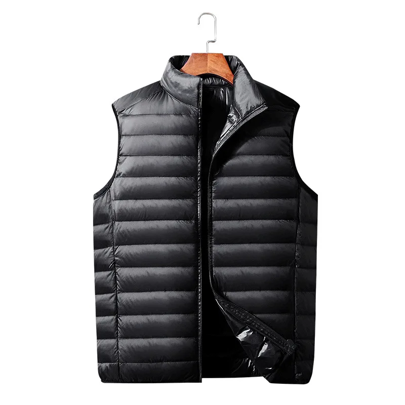 Men Autumn Winter Light Down Jacket Vest Stand Collar Vest Casual Warm Vest Jacket Mens Coat