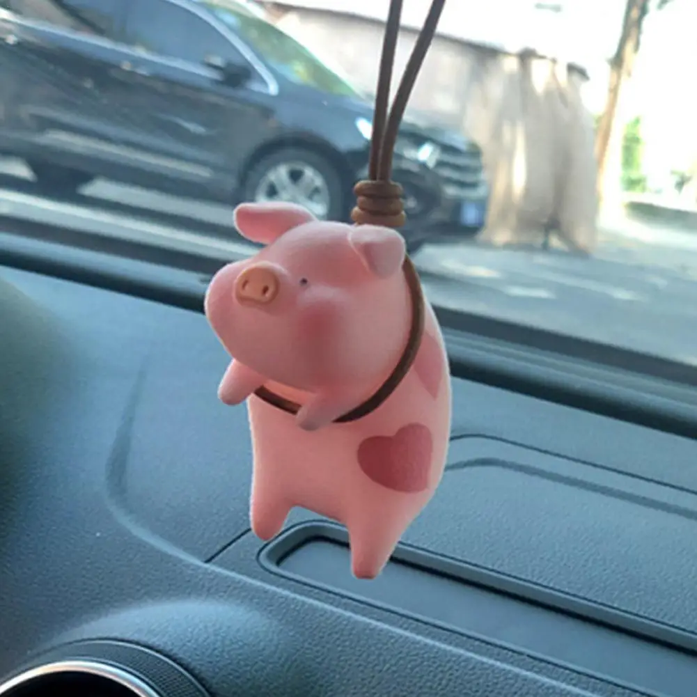 

Cute Pig Car Accessorie Swing Pig Car Pendant Auto Rearview Mirror Pendants Birthday Gift Auto Decoraction Ornaments Coche