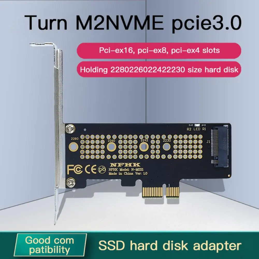

Переходная карта NVMe PCIe M.2 NGFF SSD на PCIe X1, карта PCIe X1 на M.2 с кронштейном, адаптер PCI-E M.2 для 2230 2240 2260 2280 SSD M2