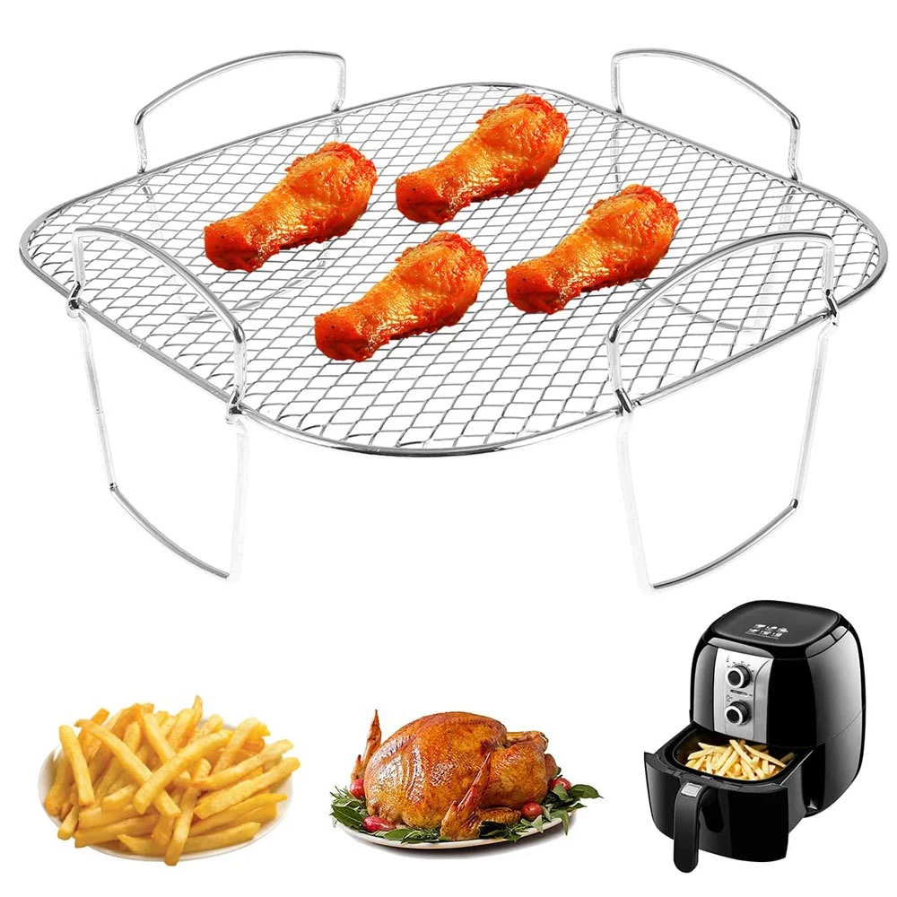 

Air Fryer Stainless Steel Rack Layer Dehydrator Rack Kitchen Air Fryer Toast Food Holder Stand Cooking Baking Tools