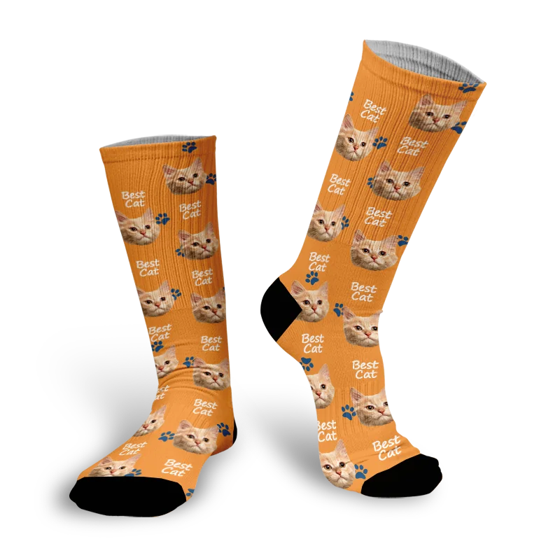 New Custom Pet Cat Face Socks 3D Printing The Best Cat Harajuku Fashion Cotton Stockings Children and Adults Multi Style Neutral
