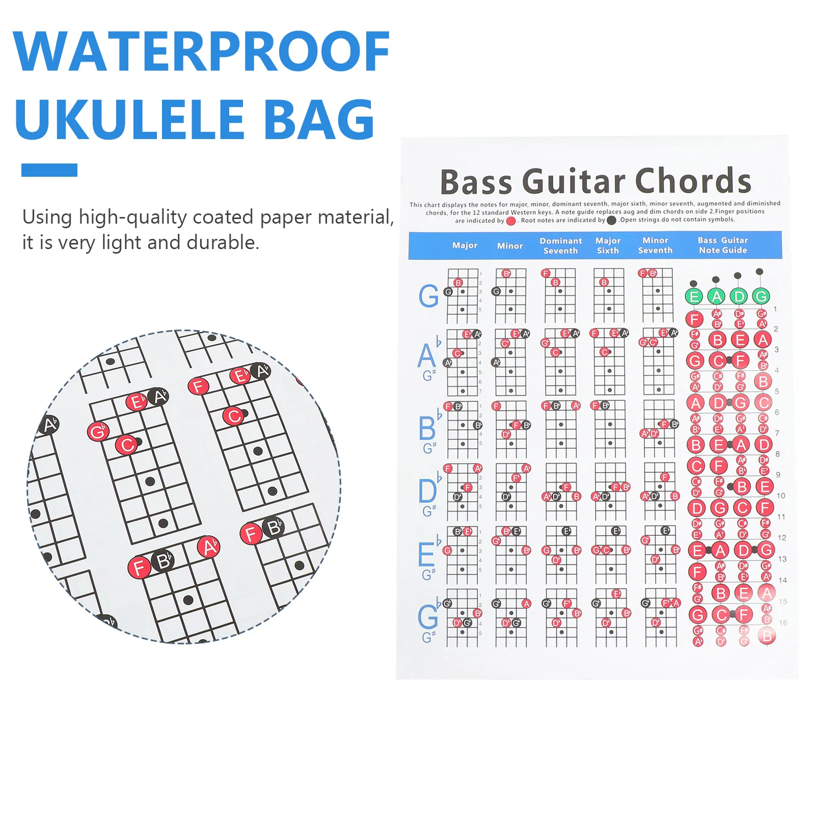 Схема электрических бас-гитар обучающая гитарой эталонная таблица постер