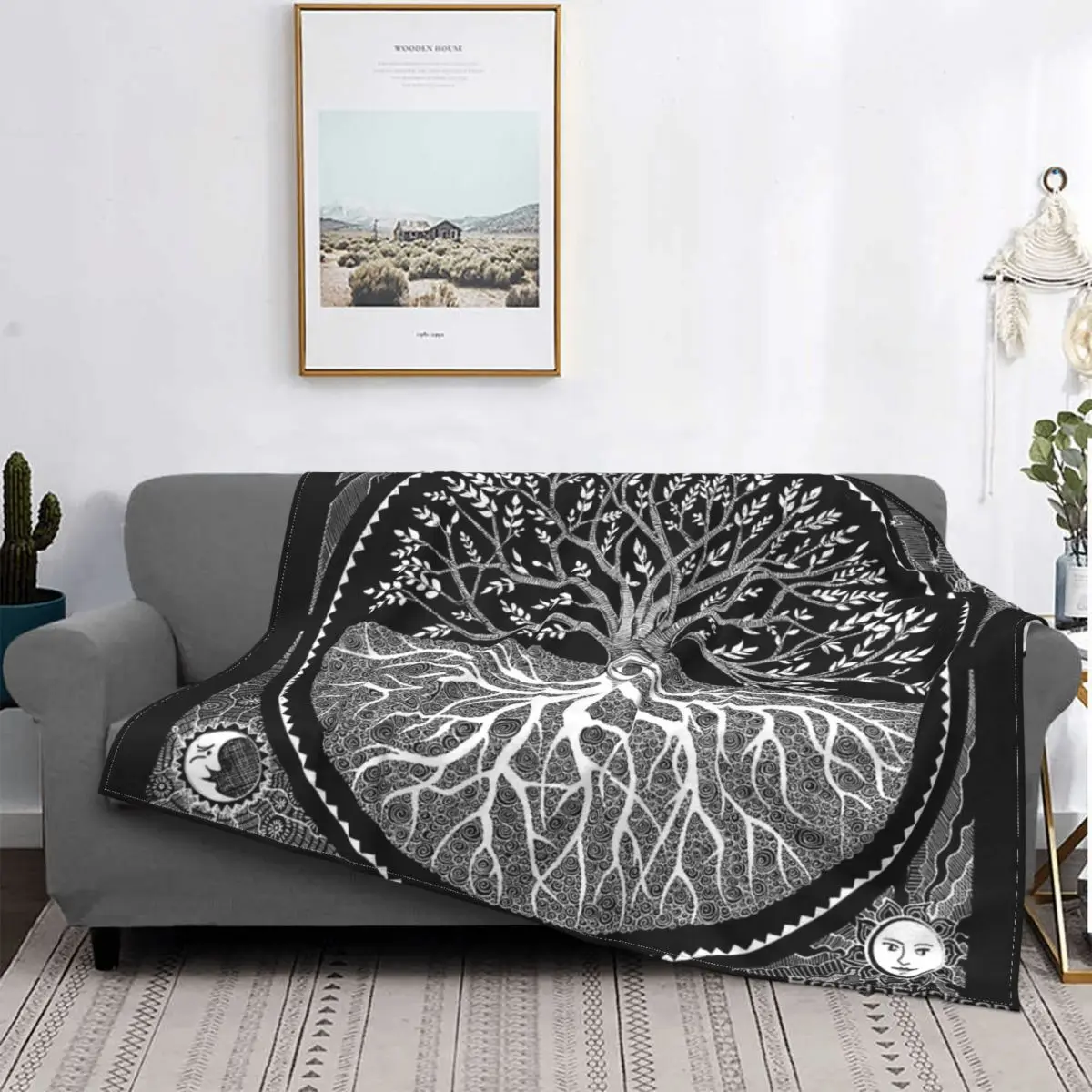 

Druid Tree Of LIfe Throw Blanket Blanket Personalized Warm Bedroom Multi Style