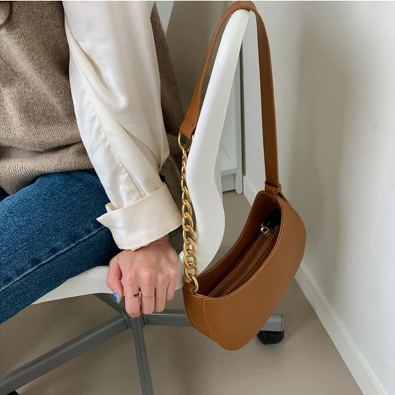 

Vintage Chain Women's Shoulder Bags Summer Simple Design Casual Crossbody Bag Fashion Handbags For Women 2022 Bolso Mujer