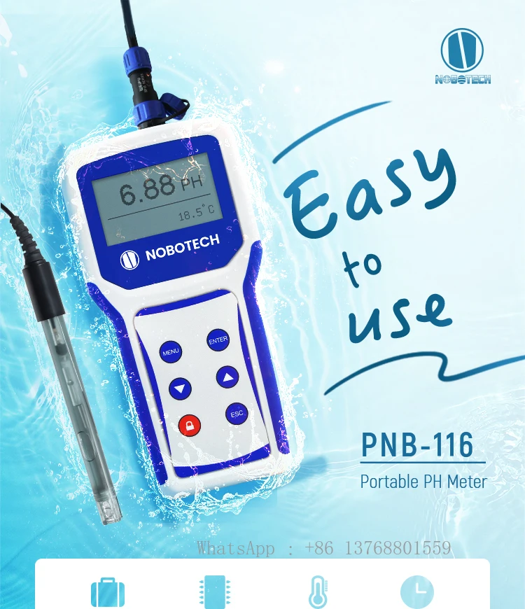 Портативный измеритель PH NOBO PNB-116 для лаборатории тестирования воды и бассейна