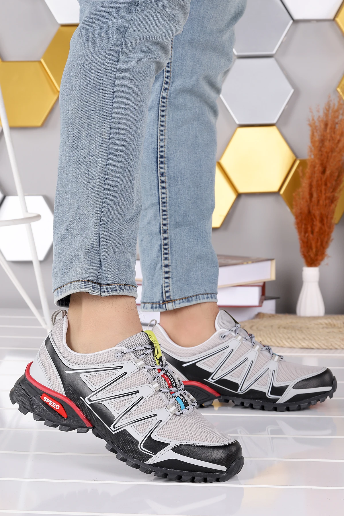 

Woggo Lgr 3041 Повседневная сетчатая Мужская Спортивная обувь на шнуровке