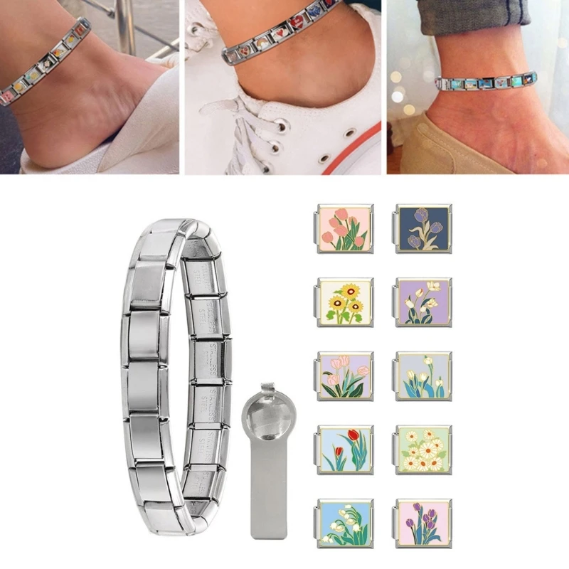 Подарочный набор ювелирных украшений ручной работы DIY Серебряный итальянский