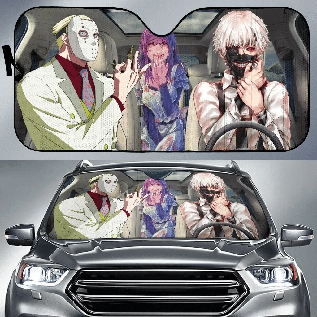 

Ken Kaneki Tokyo Ghoul Car Sun Shade Manga Fan Gift Anime Driving Car Auto Sunshade Car Auto Sunshades Car Interior Accessories