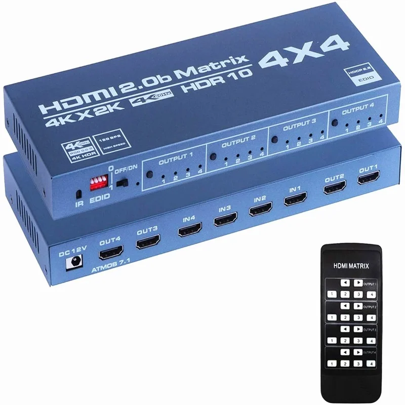 HDMI-совместимый матричный коммутатор 4x4 4K сплиттер 4 в выхода с экстрактором EDID и