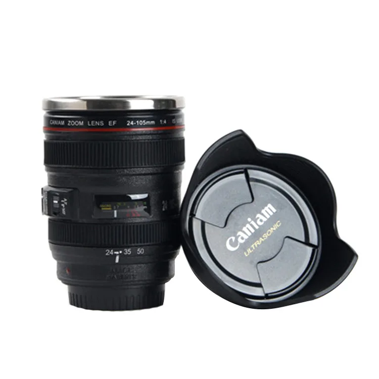 

Creative Simulation Camera Coffee Cups Funny 24-105 Lens Mugs Stainless Steel SLR Lens Personality Milk Cup Kitchen Drinkware