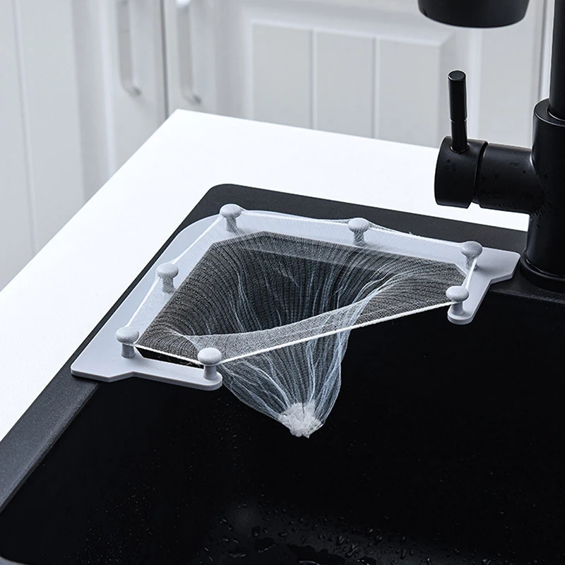 

Multifunction Triangle Drainage Rack Hanging Net Drain Basket Kitchen Sink Filte