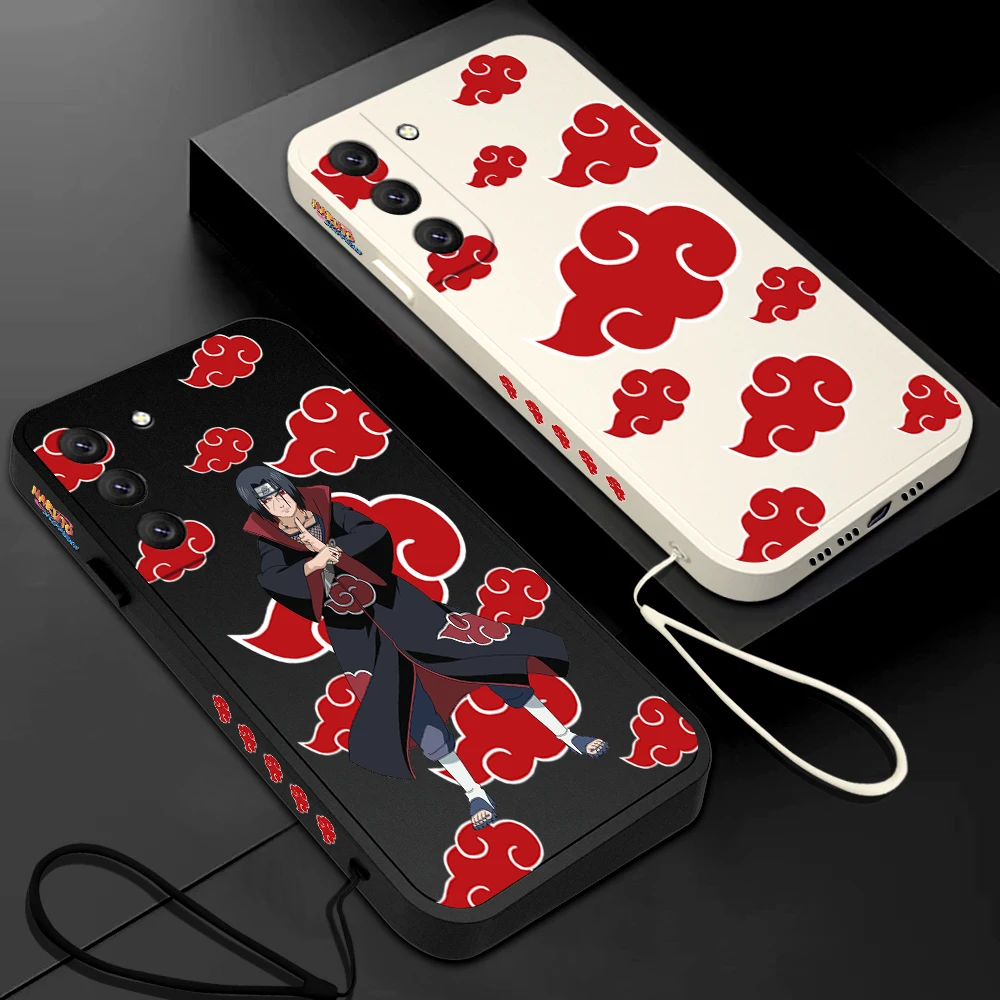 

Anime Naruto Uchiha Itachi Kakashi Phone Case For Samsung A53 A50 A52 A52S A51 A72 A71 A73 A81 A91 A32 A30 4G 5G with Hand Strap