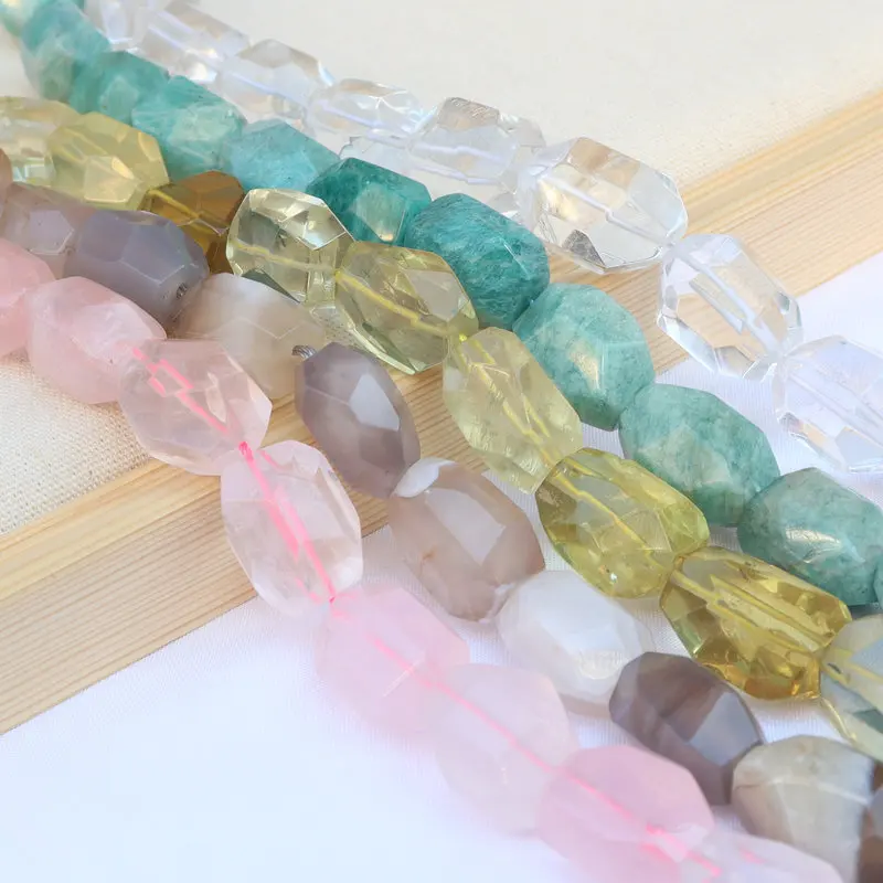 

15-25mm Big Facet Gemstone Bead Amethyst Quartz Natural Stone Loose Bead DIY Jewelry Bracelet Necklace
