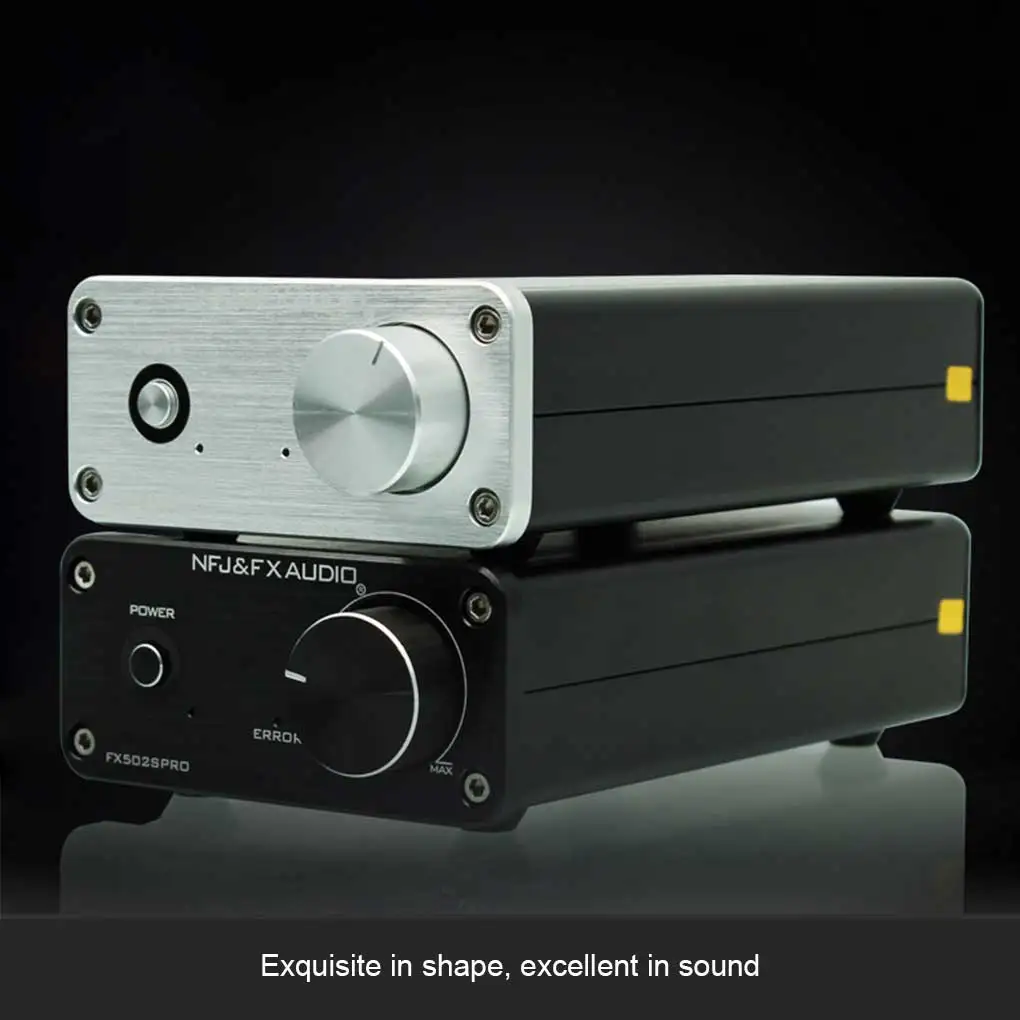 

Aluminium Alloy Digital Audio Amplifier 24V 2A HiFi Indicator Light Power Button Household Amplifying Machine Black EU Plug