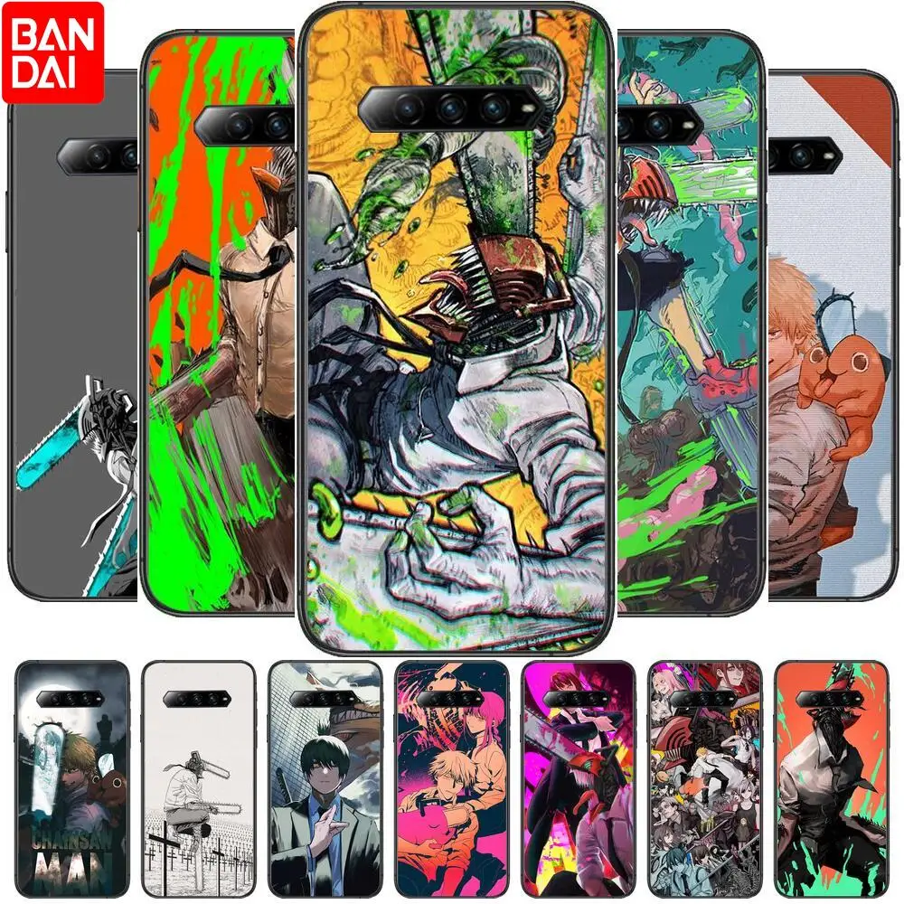 

Anime Chainsaw Man Phone Case For xiaomi redmi Black Shark 4 Pro 2 3 3s Cases Helo Black Cover Silicone Back Prett mini cover fu