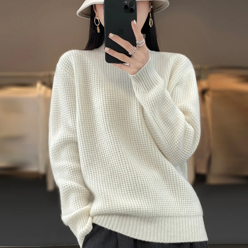 

Wool Turtleneck Sweater Women 2023 Top Loose Casual Mujer Pullover Korean Fashion Knitwear Blusa Feminina De Inverno Pull Femme
