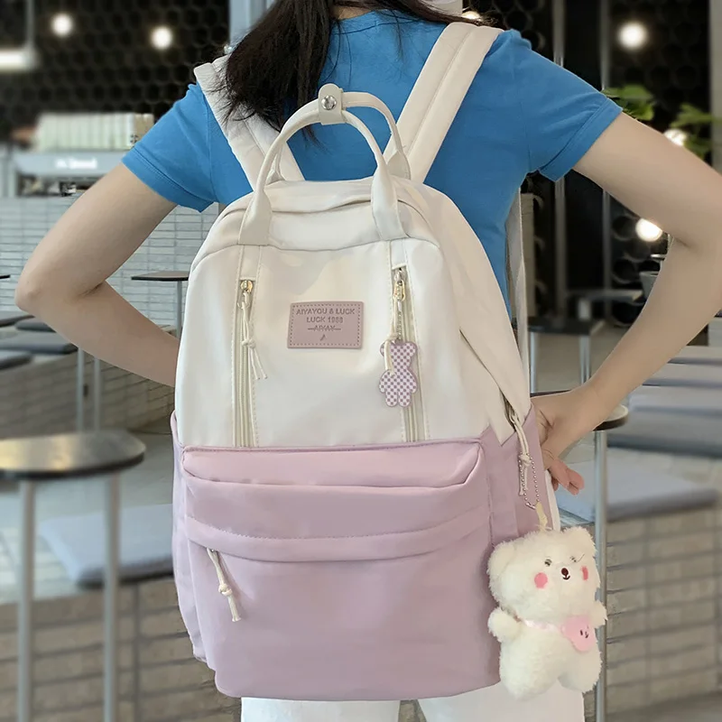 

New Female Waterproof Laptop College Backpack Fashion Lady Kawaii Book Bag Women Student Backpack Trendy Girl Leisure School Bag