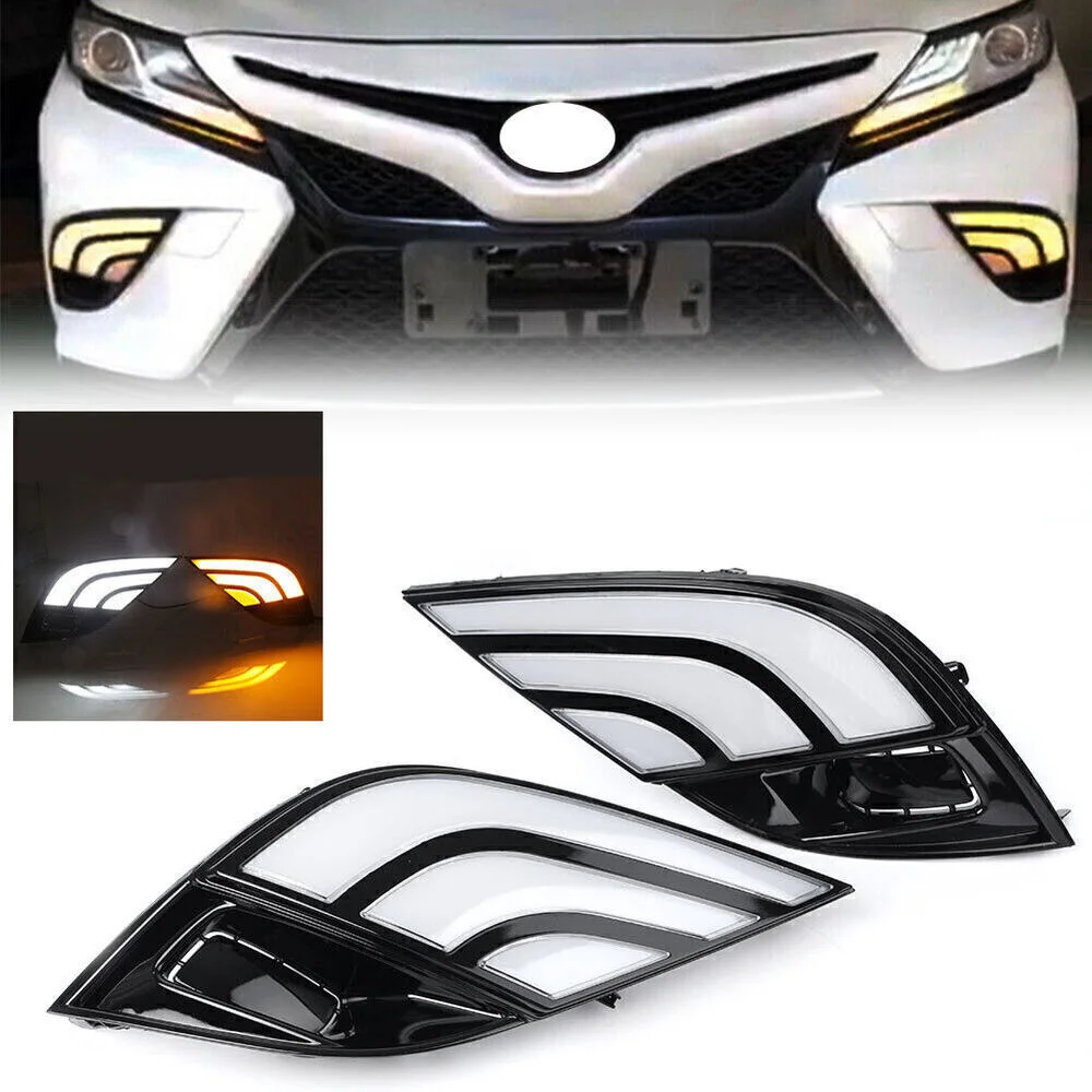 

LED Daytime Running Light Yellow Streamer Turn Signals for Toyota Camry 2018