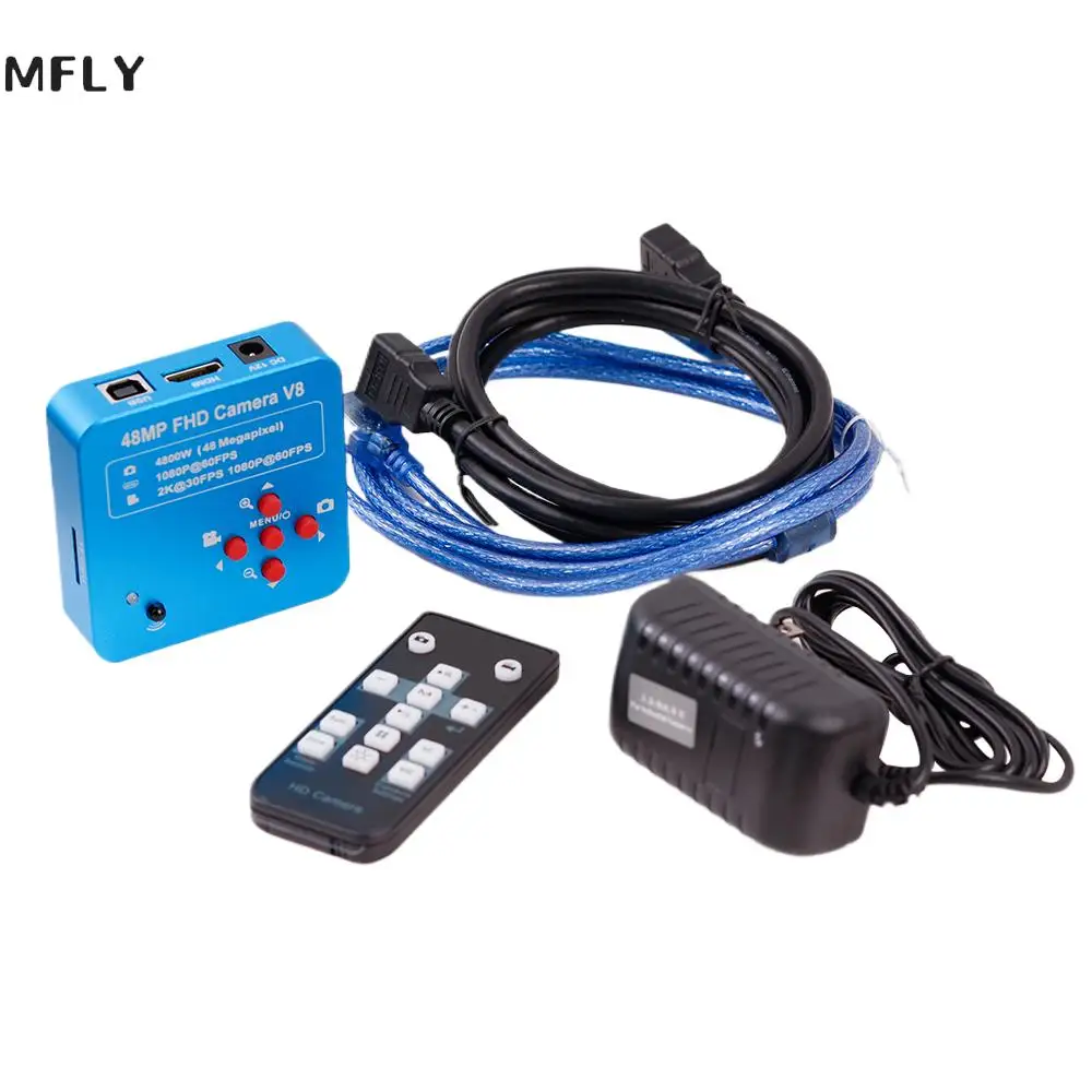 

48MP 2K VGA HDMI USB TF 1080P видеомикроскоп камера с креплением объектив для телефона планшета ПК PCB IC Пайка Ремонт MFLY