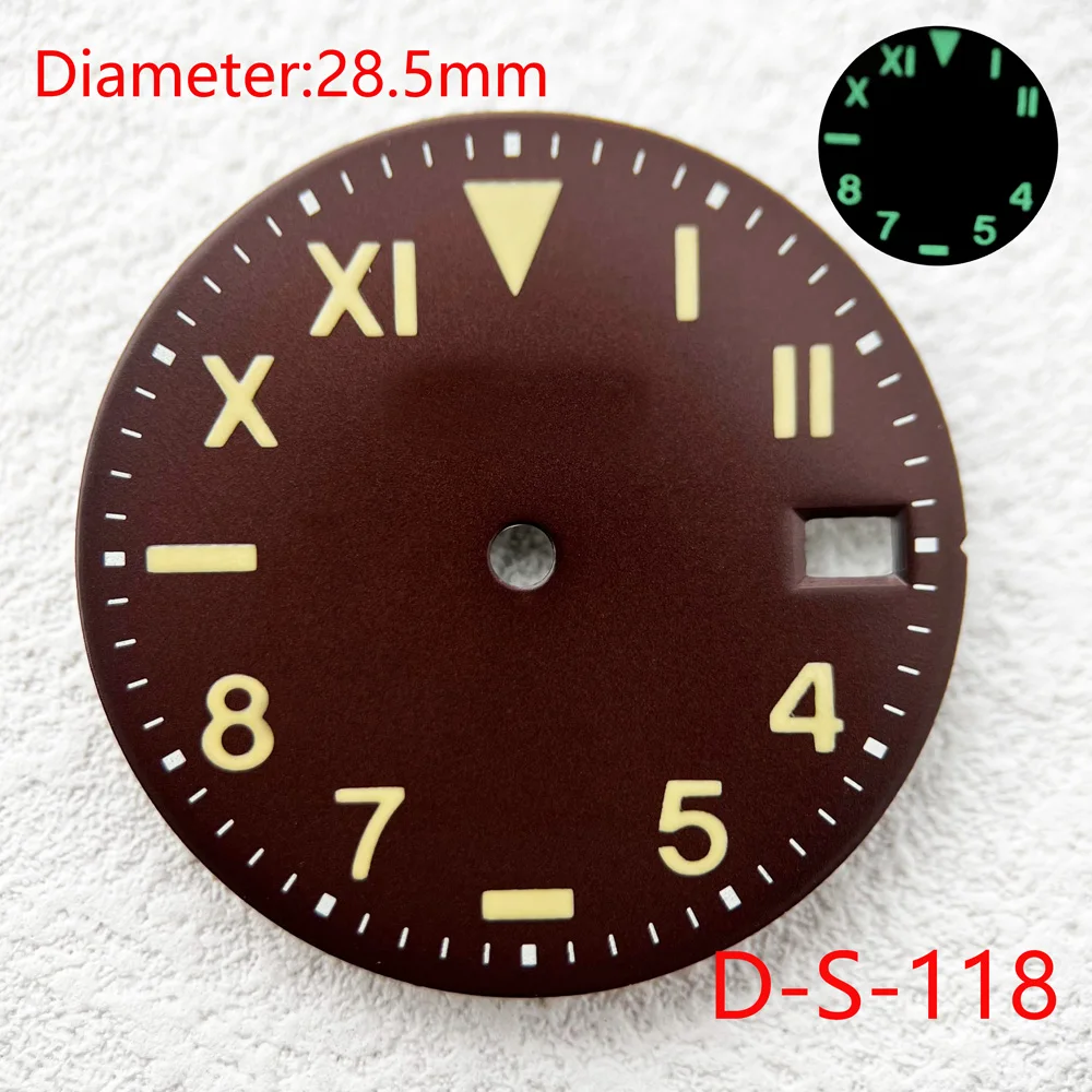 

28.5mm dial Roman numerals dial luminous applicable to NH35/NH36 movement watch accessories Private custom logo