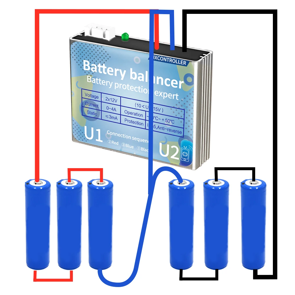 

IP65 Lithium GEL Lead Acid Battery Equalize With WIFI Bluetooth Function 24V 48V 60V 72V 96V Battery Balance 10-15VDC