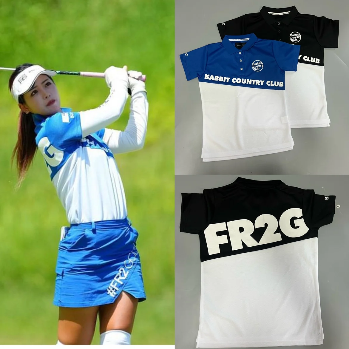 

GOLF wear women short sleeve 23 autumn new golf collar logo breathable